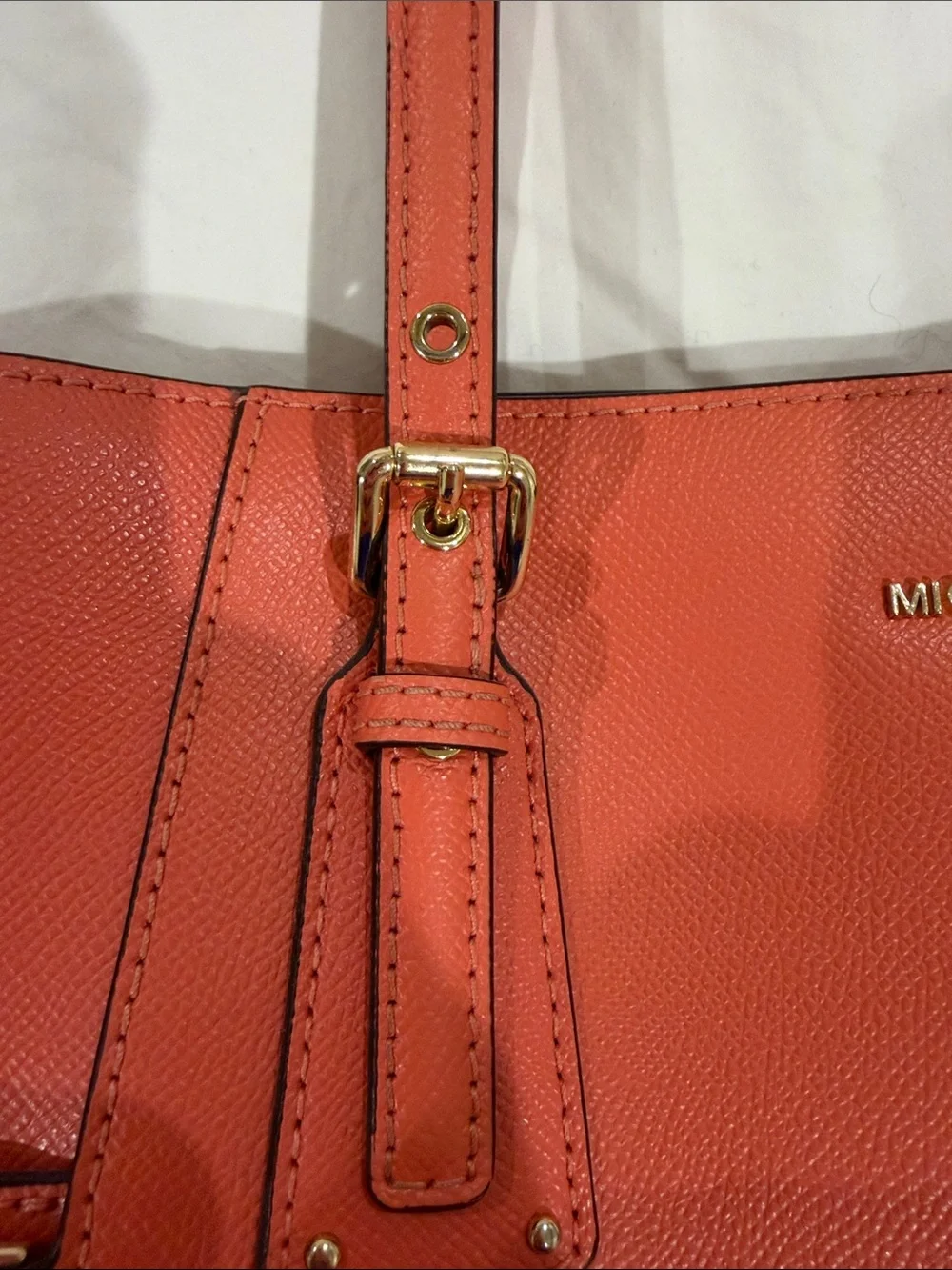 Michael Kors Coral-Red Saffiano Leather Tote